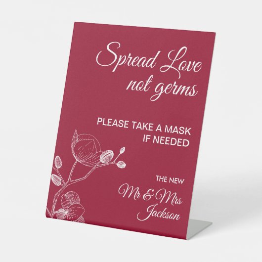 繊細な蘭のエレガントな結婚式のコーディの安全性 台座サイン (正面)