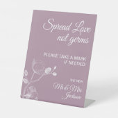 繊細な蘭のエレガントな結婚式のコービッドセーフティピード 台座サイン (正面)