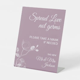 繊細な蘭のエレガントな結婚式のコービッドセーフティピード 台座サイン