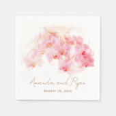 繊細な蘭の水の色のフローラ結婚ズ スタンダードカクテルナプキン (正面)