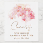 繊細な蘭の水の色の応援のフローラ ワインラベル (シングルラベル)