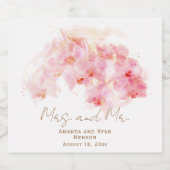 繊細な蘭の水の色ミセスとミスターフローラ スパークリングワインラベル (シングルラベル)