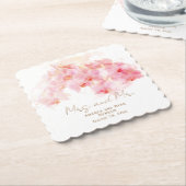 繊細な蘭の水の色ミセス・ミセス・フローラ結婚ズ ペーパーコースター (アングル)