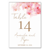 繊細な蘭の水彩花のフローラ結婚ズ テーブルナンバー (裏面)