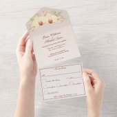 繊細な蘭の花 オールインワン招待状 (貼ってはがせる)