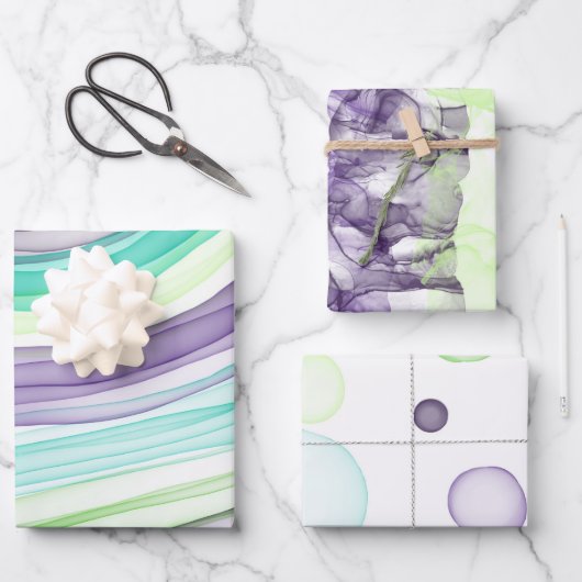 繊細な虹色ソフトラッピング紙シート ラッピングペーパーシート (正面)