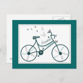 繊細な蝶の花と自由バイクファン ポストカード (正面/裏面)