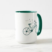 繊細な蝶の花と自由バイクファン マグカップ (正面右)