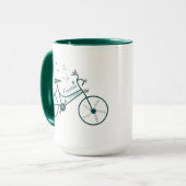 繊細な蝶の花と自由バイクファン マグカップ (正面左)