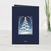 繊細な装飾のクリスマス・ユール・ツリー シーズンカード (裏面)