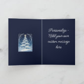 繊細な装飾のクリスマス・ユール・ツリー シーズンカード (内部)