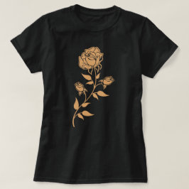 繊細な装飾のバラの枝のフラワーデザイン Tシャツ