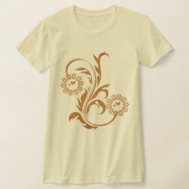 繊細な装飾の曼荼羅の花と蝶々 Tシャツ