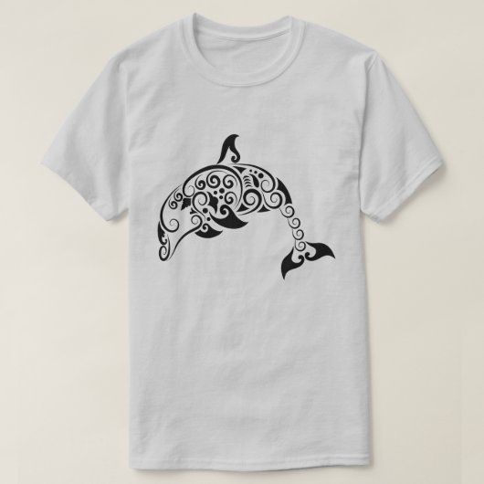 繊細な装飾の曼荼羅イルカデザイン Tシャツ (デザイン正面)