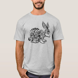 繊細な装飾の曼荼羅ウサギデザイン Tシャツ
