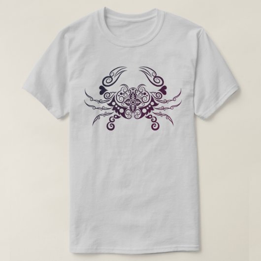 繊細な装飾の曼荼羅カニデザイン Tシャツ (デザイン正面)