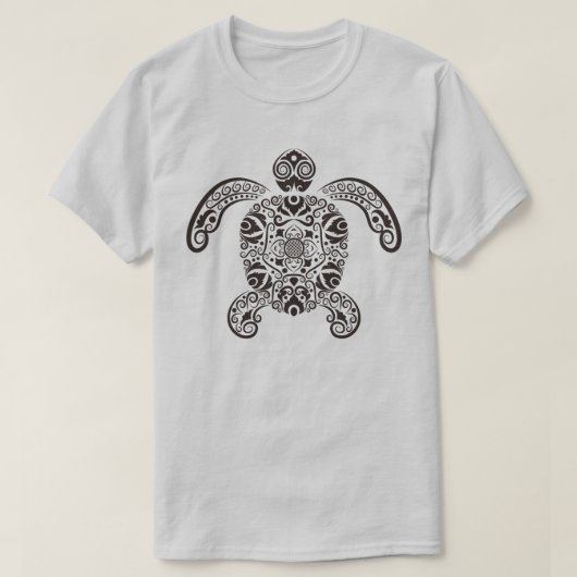 繊細な装飾の曼荼羅カメデザイン Tシャツ (デザイン正面)