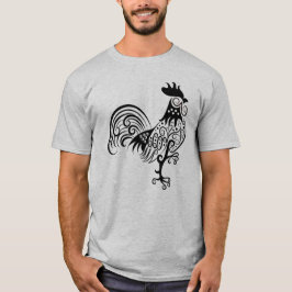 繊細な装飾の曼荼羅ニワトリデザイン Tシャツ