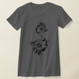 繊細な装飾の曼荼羅フラワースワールデザイン Tシャツ