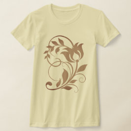 繊細な装飾の植物画チューリップフラワーデザイン Tシャツ