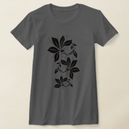 繊細な装飾的な植物の葉の渦巻きデザイン Tシャツ