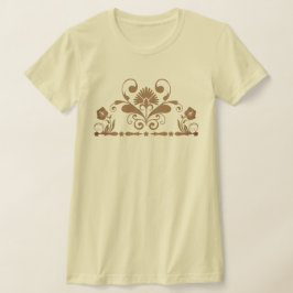 繊細な装飾花の紋章とディバイダー Tシャツ