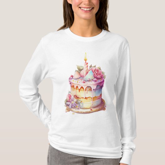 繊細な誕生日 Tシャツ (正面)