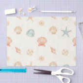 繊細な貝殻のシームレスパターン 薄葉紙 (クラフト)