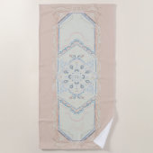 繊細な貝殻のメダリオン、カスタムネーム ビーチタオル (正面)