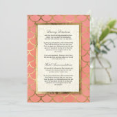 繊細な貝殻の幾何学的な円のデコレーションが施されたアールデコウェディング 招待状 (スタンド正面)