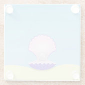 繊細な貝殻 ガラスコースター (裏面)