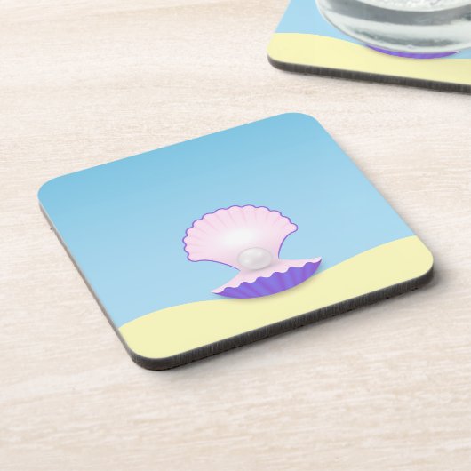 繊細な貝殻 コースター (左側)