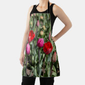 繊細な赤と紫のチューリップ エプロン (インサイチュ)