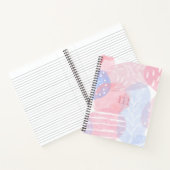 繊細な赤面と青い抽象芸術の水の色の形状 ノートブック (内部)