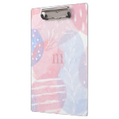 繊細な赤面と青い抽象芸術の水彩 クリップボード (左)