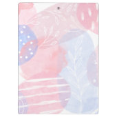 繊細な赤面と青い抽象芸術の水彩 クリップボード (裏面)