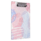 繊細な赤面と青い抽象芸術の水彩 クリップボード (右)