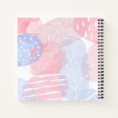 繊細な赤面と青い抽象芸術の水彩 ノートブック (裏面)