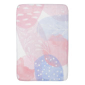 繊細な赤面と青い抽象芸術の水彩 バスマット (正面縦)