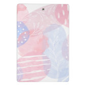 繊細な赤面と青い抽象芸術の水彩 ミニクリップボード (裏面)