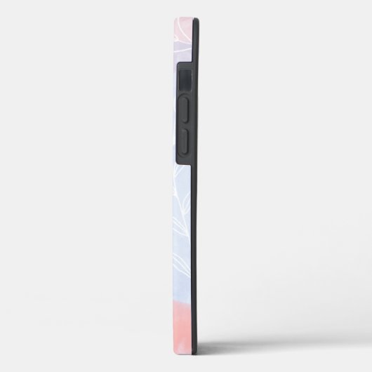 繊細な赤面と青い抽象芸術の水彩 Case-Mate iPhoneケース (裏面 / 左)