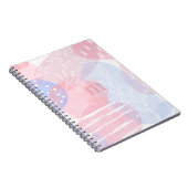 繊細な赤面と青い抽象芸術水彩写真 ノートブック (右側)