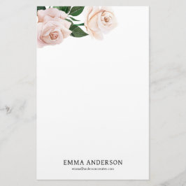 繊細な赤面バラ 便箋