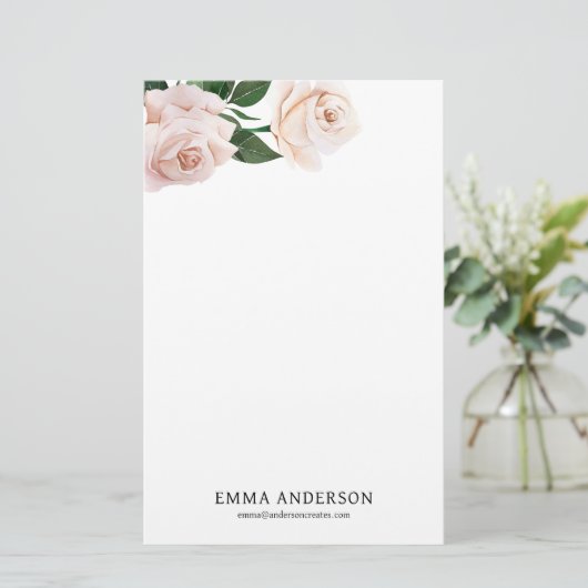 繊細な赤面バラ 便箋 (スタンド正面)