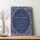 繊細な赤面ピンクのフローラ《キリスト教》洗礼式や命名式またはバプテスマ 招待状