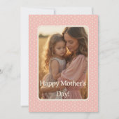 繊細な赤面ピンクの母の日の写真カード シーズンカード (正面)