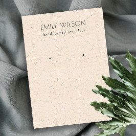 繊細な赤面ピンクセラミックテクスチャイヤリングディスプレイ 名刺