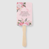 繊細な赤面ピンクホワイトウォーター色牡丹結婚の ハンドファン (裏面)