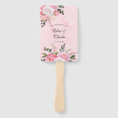 繊細な赤面ピンクホワイトウォーター色牡丹結婚の ハンドファン (正面)