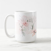 繊細な赤面ピンクローズモノグラム文字G コーヒーマグカップ (左)